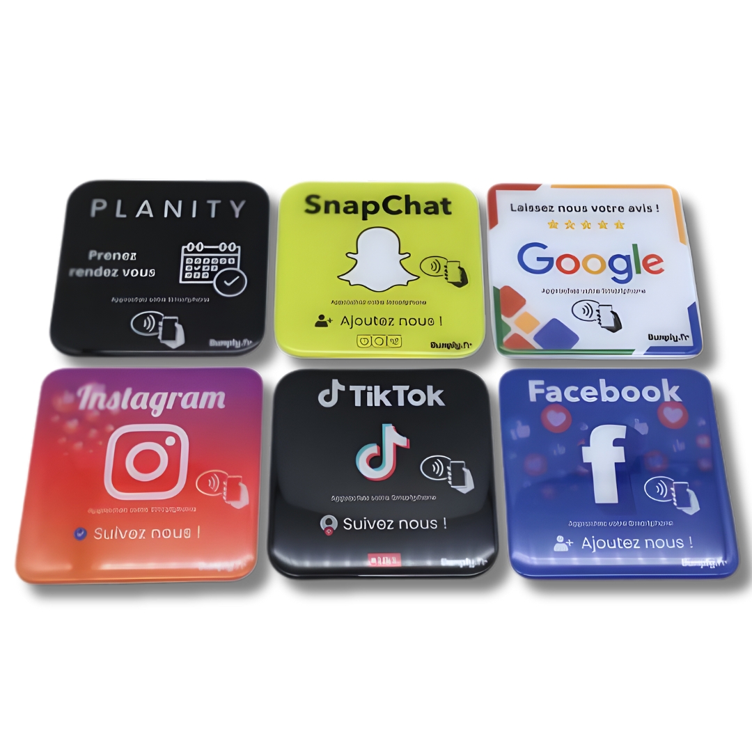 Plaquette NFC Réseaux Sociaux